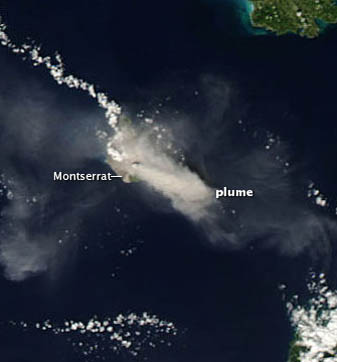 NASA MODIS Image of the Day: December 24, 2009 – Soufriere Hills Volcano Resumes Activity