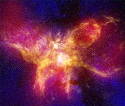 X-ray image composite from NGC 6240