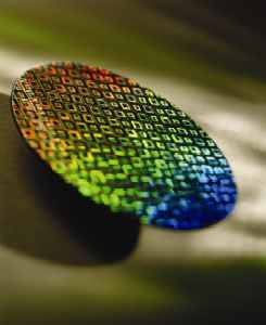 picture shows a silicon wafer