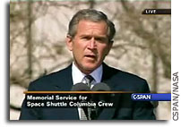 President Bush’s Remarks at the Memorial Service for the Columbia Astronauts