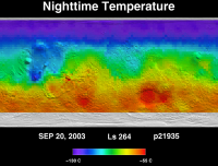 Orbit 21935 nighttime surface temperature map