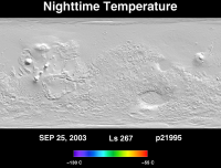 Orbit 21995 nighttime surface temperature map