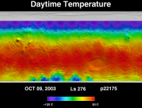 Orbit 22175daytime surface temperature map