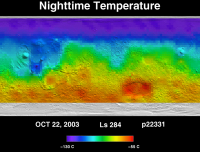Orbit 22331nighttime surface temperature map