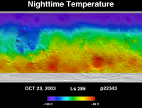 Orbit 22343nighttime surface temperature map
