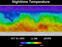 Orbit 22355nighttime surface temperature map