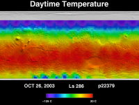 Orbit 22379daytime surface temperature map