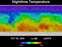 Orbit 22379nighttime surface temperature map
