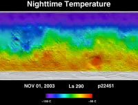 Orbit 22451nighttime surface temperature map