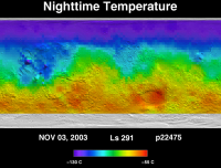 Orbit 22475nighttime surface temperature map