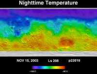 Orbit 22619nighttime surface temperature map