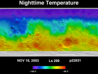 Orbit 22631nighttime surface temperature map