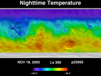 Orbit 22655nighttime surface temperature map