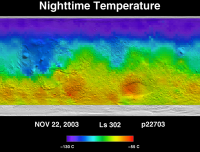 Orbit 22703nighttime surface temperature map
