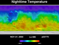Orbit 22775nighttime surface temperature map