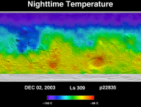 Orbit 22835nighttime surface temperature map