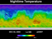 Orbit 22847nighttime surface temperature map