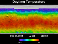 Orbit 22859daytime surface temperature map