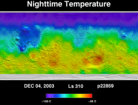 Orbit 22859nighttime surface temperature map
