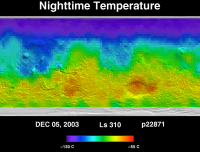 Orbit 22871nighttime surface temperature map