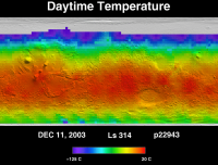 Orbit 22943daytime surface temperature map