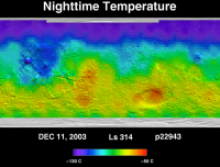 Orbit 22943nighttime surface temperature map