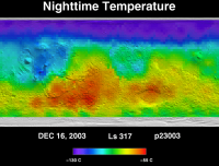 Orbit 23003nighttime surface temperature map