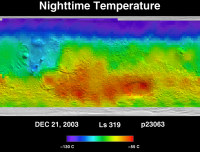 Orbit 23063nighttime surface temperature map