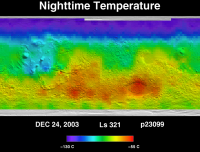 Orbit 23099nighttime surface temperature map