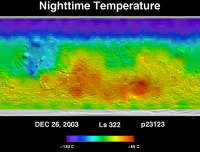 Orbit 23123nighttime surface temperature map