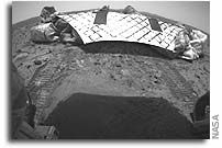 Spirit Rolls All Six Wheels onto Martian Soil