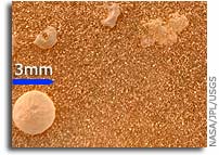 Opportunity Sees Tiny Spheres in Martian Soil