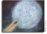 Hobby-Eberly Telescope Witnesses Vaporizing of a Cometlike Body by a Very Young Hot Star