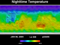 Orbit 23255nighttime surface temperature map