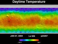Orbit 23267daytime surface temperature map