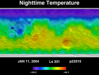 Orbit 23315nighttime surface temperature map