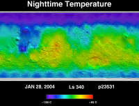 Orbit 23531nighttime surface temperature map