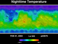 Orbit 23579nighttime surface temperature map