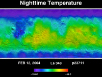 Orbit 23711nighttime surface temperature map