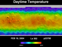 Orbit 23795daytime surface temperature map