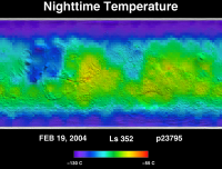 Orbit 23795nighttime surface temperature map