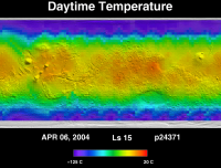 Orbit 24371daytime surface temperature map