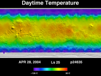 Orbit 24635daytime surface temperature map