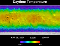 Orbit 24647daytime surface temperature map