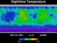 Orbit 24695nighttime surface temperature map