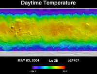 Orbit 24707daytime surface temperature map