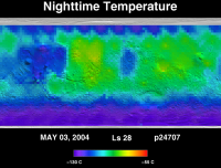 Orbit 24707nighttime surface temperature map