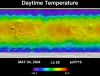 Orbit 24719daytime surface temperature map