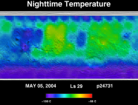 Orbit 24731nighttime surface temperature map