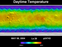 Orbit 24743daytime surface temperature map